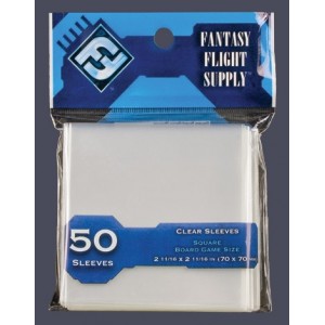 Mégawatt - Bleu - 50 Protege-cartes carres FFG - 70 x 70 mm