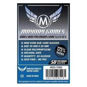 Mayday games - 50 Premium Mini Euro sleeves 45 x 68 mm