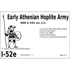 DBA3.0 - 1/52e EARLY ATHENIAN HOPLITE 668-541 BC