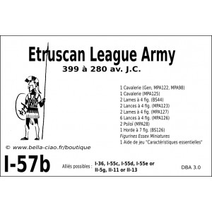 DBA3.0 - 1/57b ETRUSCAN LEAGUE ARMY 399-280BC