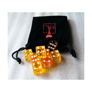 Tumblin Dice Géant - Set de 8 dés Jaunes & Oranges + housse velour