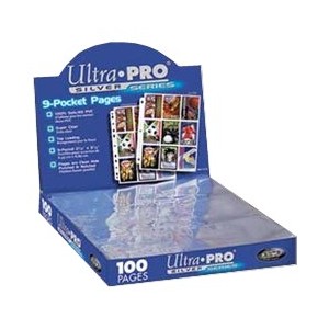Ultra Pro Silver - Boîte 100 Feuilles classeur 9 cartes 63 mm x 88 mm UltraPro