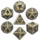 7 dés Appel de Cthulhu - Beige & Noir