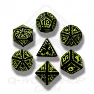 RUNIC - 7 dés runiques - Noir et Jaune