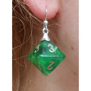 Boucles d'Oreilles - Argent 925° - D8 Vortex vert-or