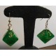 Boucles d'Oreilles - Argent 925° - D8 Vortex vert-or