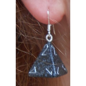 Boucles d'Oreilles - Argent 925° - D4 Granité Ninja