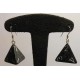 Boucles d'Oreilles - Argent 925° - D4 Granité Ninja