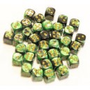 Set de 36 DES 6 - GEMINI - Noir-Vert/Or