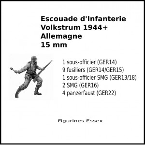 Escouade Volkstrum 1944+ Allemagne - 15 mm