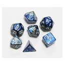 SET DE 7 DES - GEMINI - Bleu-Acier/Blanc