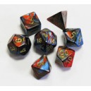 SET DE 7 DES - GEMINI - Bleu-Rouge/Or