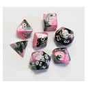 SET DE 7 DES - GEMINI - Noir-Rose/Blanc