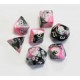 SET DE 7 DES - GEMINI - Noir-Rose/Blanc