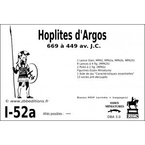 DBA 3.0 - 1/52a Hoplites d'Argos 669-449 BC