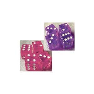 Tumblin Dice Géant - Set de 8 dés Roses & Violets + housse velour
