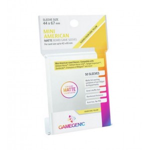GAMEGENIC - JAUNE - 50 sleeves Matte 44x67 mm - 42x65 mm utile